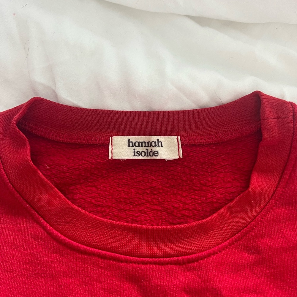 Red Ruffle Sleeve Sweater - Picture 2 of 4